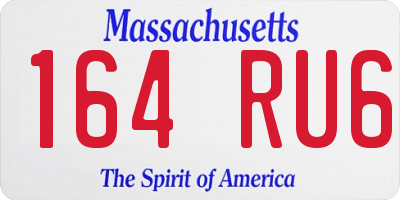 MA license plate 164RU6
