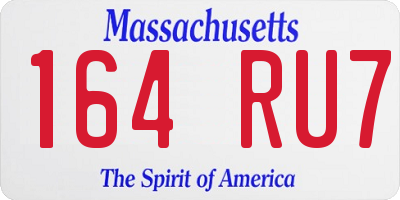 MA license plate 164RU7