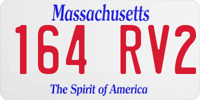 MA license plate 164RV2