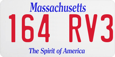 MA license plate 164RV3
