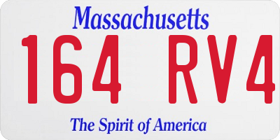 MA license plate 164RV4