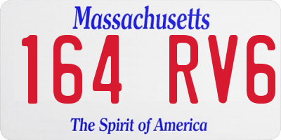 MA license plate 164RV6