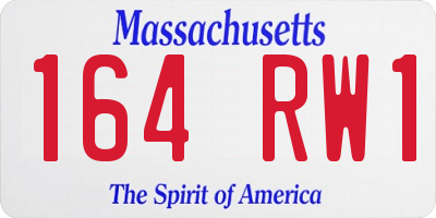 MA license plate 164RW1