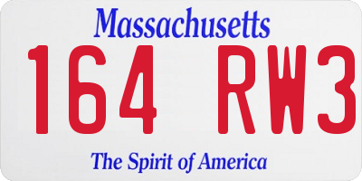 MA license plate 164RW3
