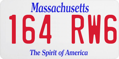MA license plate 164RW6