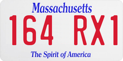 MA license plate 164RX1