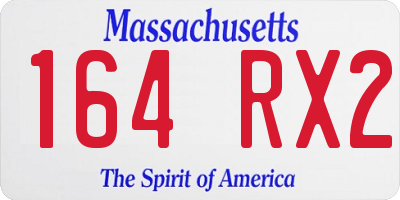 MA license plate 164RX2