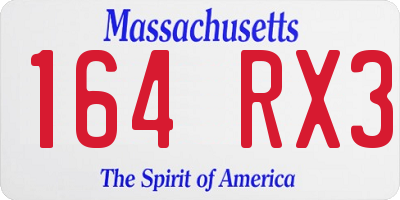 MA license plate 164RX3