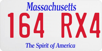 MA license plate 164RX4