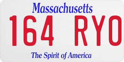 MA license plate 164RY0