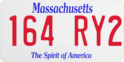 MA license plate 164RY2