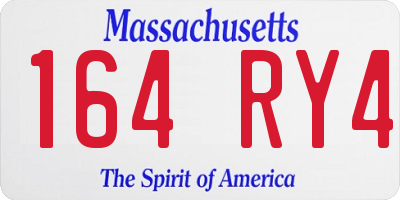 MA license plate 164RY4