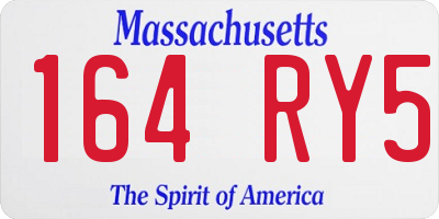 MA license plate 164RY5