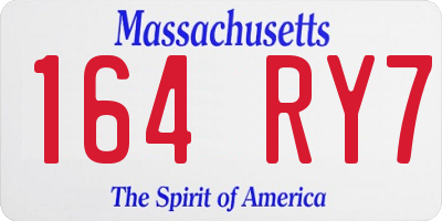 MA license plate 164RY7