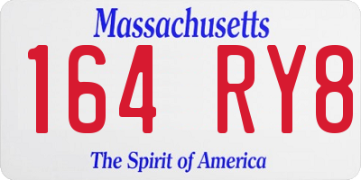 MA license plate 164RY8