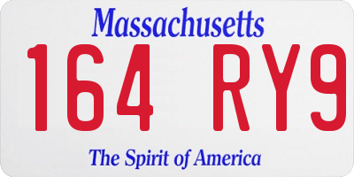 MA license plate 164RY9