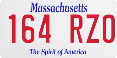MA license plate 164RZ0