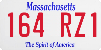 MA license plate 164RZ1