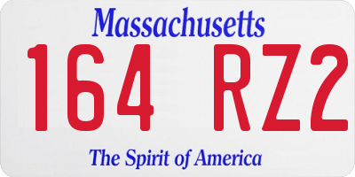 MA license plate 164RZ2