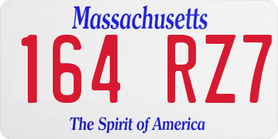 MA license plate 164RZ7