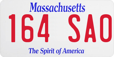 MA license plate 164SA0