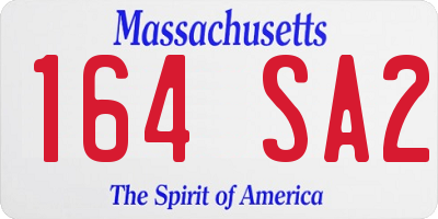 MA license plate 164SA2
