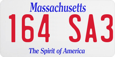 MA license plate 164SA3