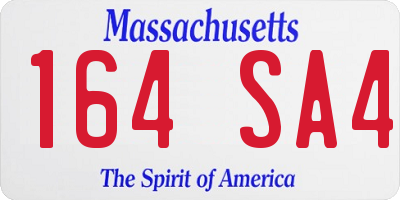 MA license plate 164SA4