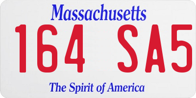 MA license plate 164SA5
