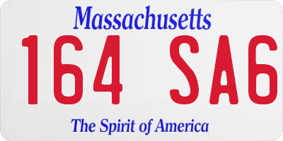 MA license plate 164SA6