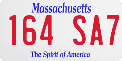 MA license plate 164SA7