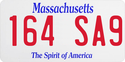 MA license plate 164SA9