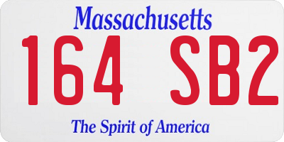 MA license plate 164SB2
