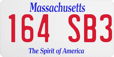 MA license plate 164SB3
