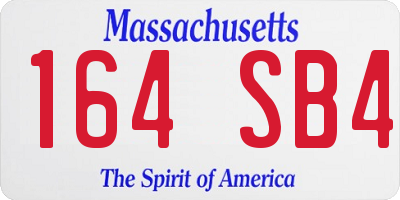 MA license plate 164SB4