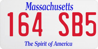 MA license plate 164SB5