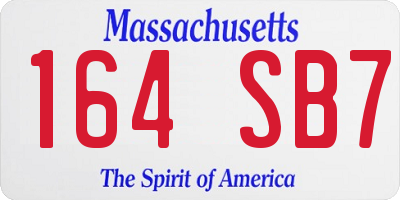 MA license plate 164SB7
