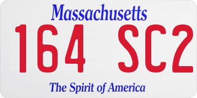 MA license plate 164SC2