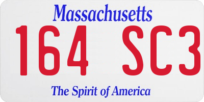 MA license plate 164SC3
