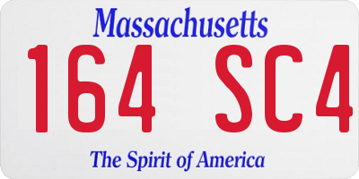 MA license plate 164SC4