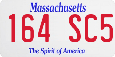 MA license plate 164SC5