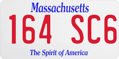 MA license plate 164SC6