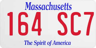 MA license plate 164SC7