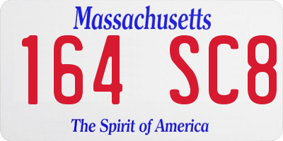 MA license plate 164SC8
