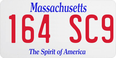 MA license plate 164SC9