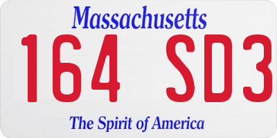 MA license plate 164SD3
