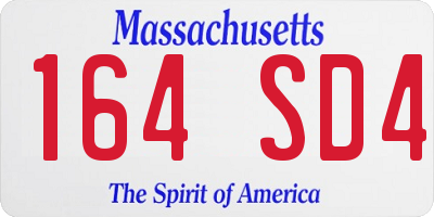 MA license plate 164SD4