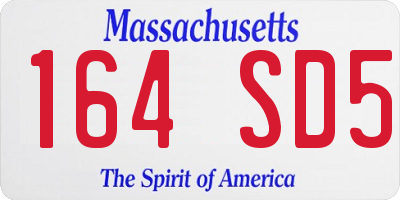 MA license plate 164SD5