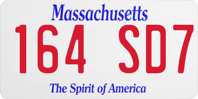 MA license plate 164SD7
