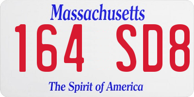 MA license plate 164SD8